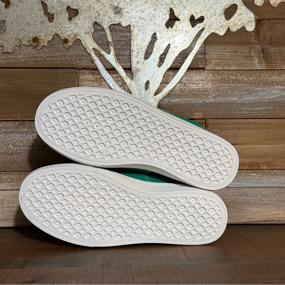 Classic Green Canvas Slip-On Sneakers - Women's Casual Shoe - Picture 7 of 9